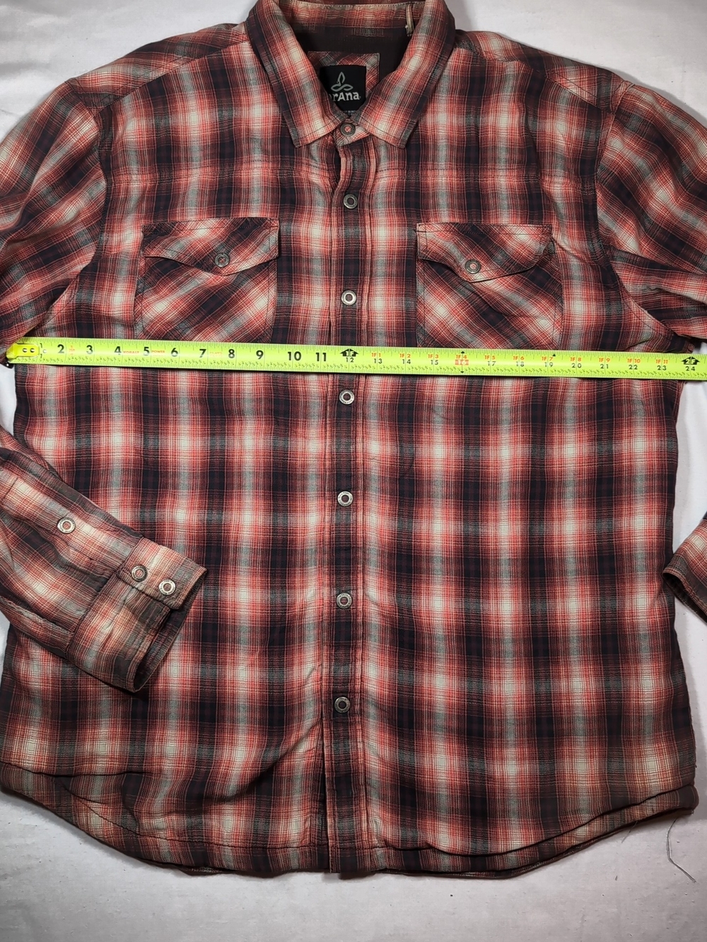 Prana Flannel Lined Snap Shirt Xl - Picture 3 of 7